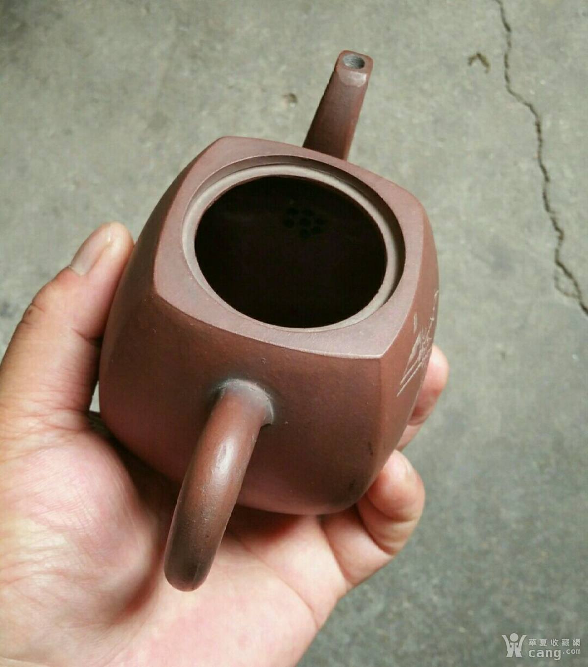 七八十年代少石刻小四方紫砂壶