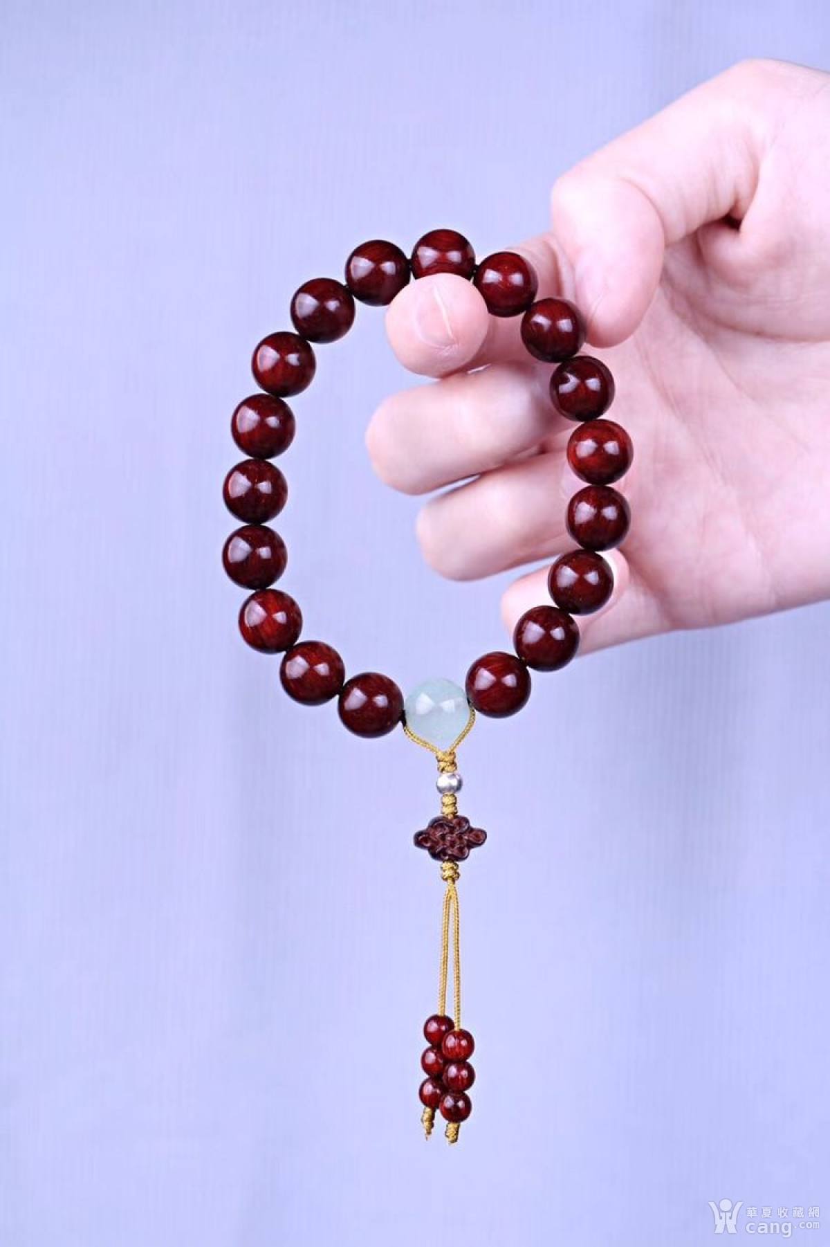 1.2紫檀木小手串,手工编制,搭配中国结