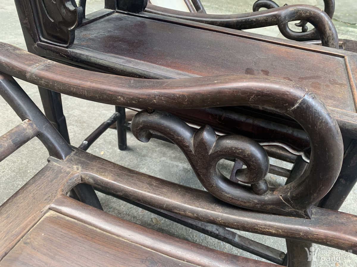清代老红木酸枝 精美躺椅一套