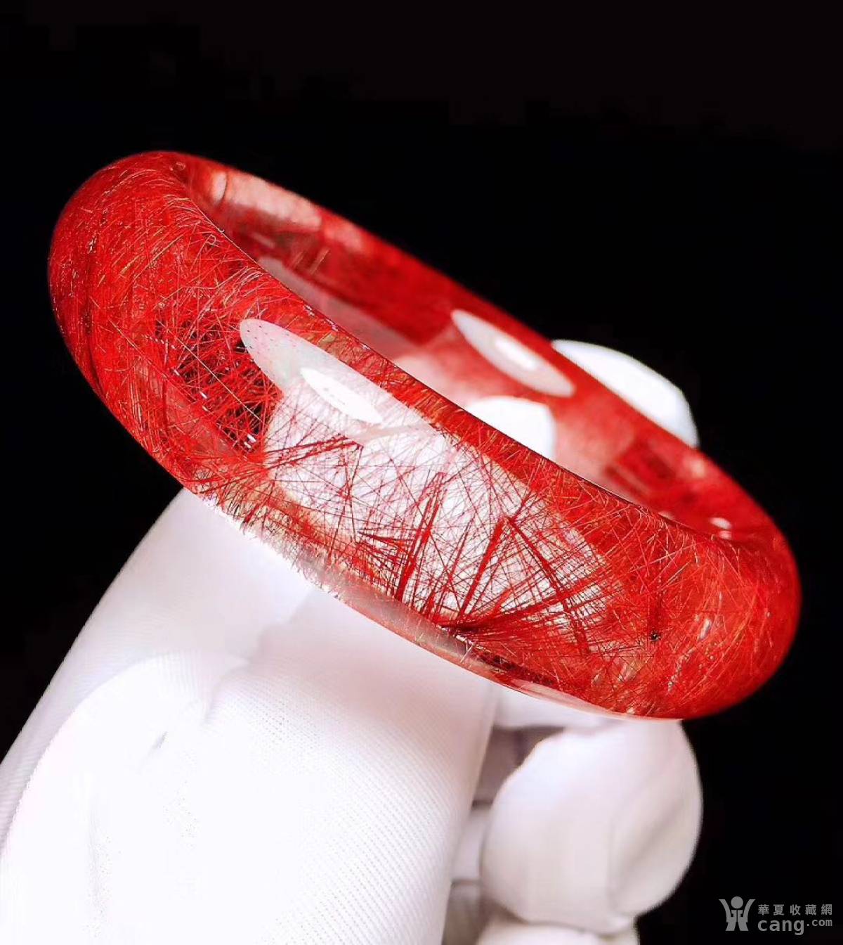 天然红发晶手镯