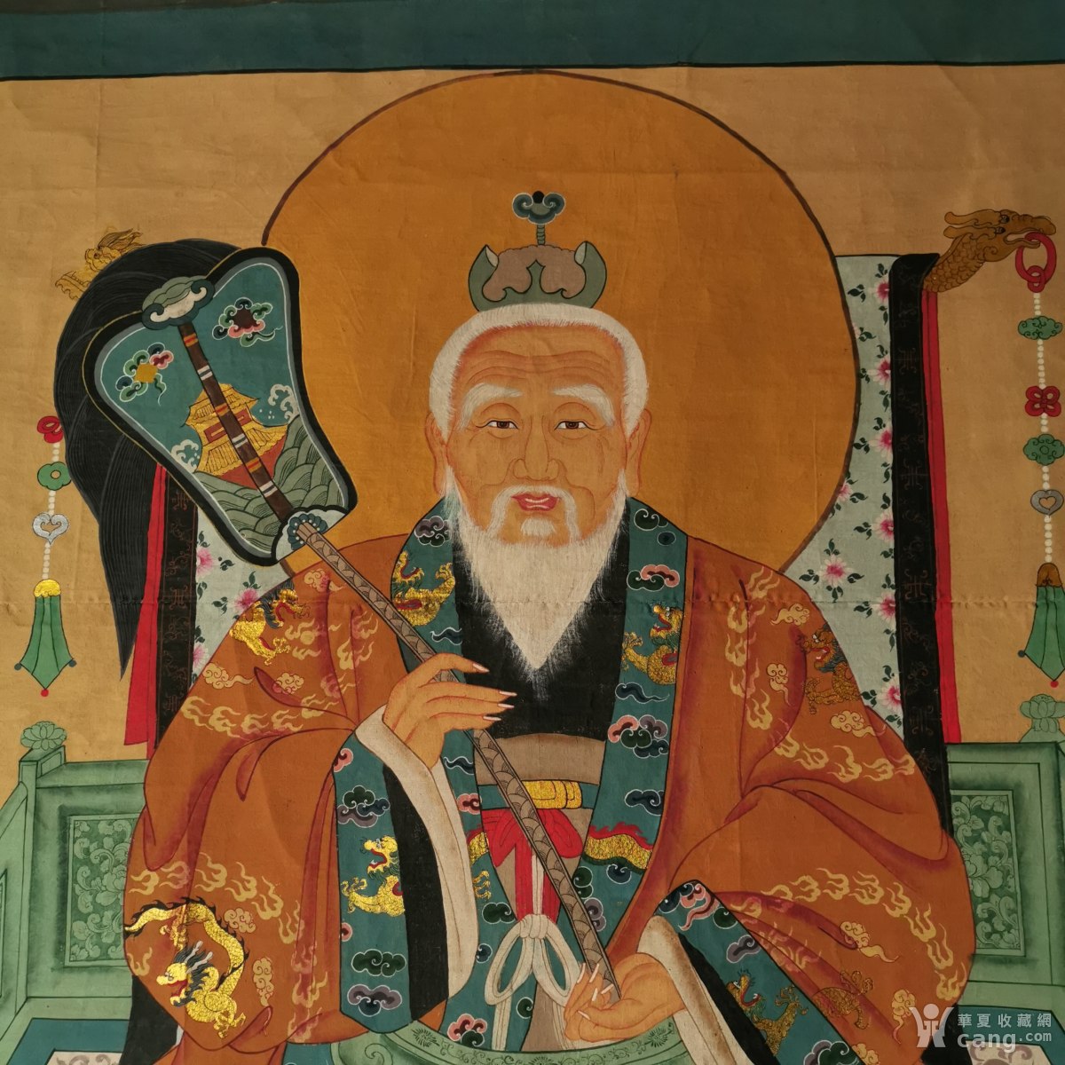 道教三清太上老君像供奉神像画像道教文化收藏品民俗博物馆水陆画