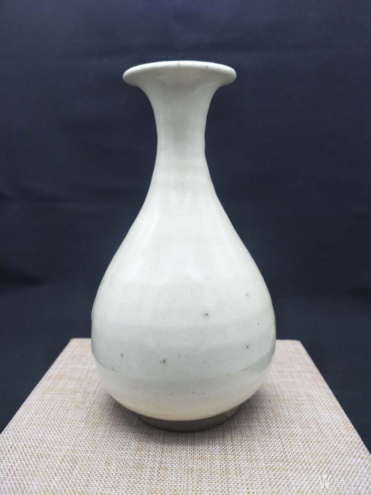 老明代精品白釉瓷玉壶春小瓶古董瓷器素胎花瓶保真包老文玩收藏品