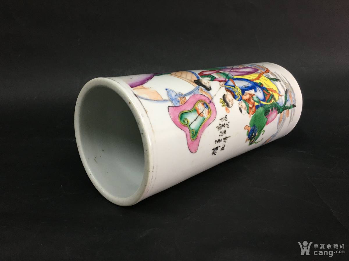 清 粉彩麒麟送子帽筒 全品