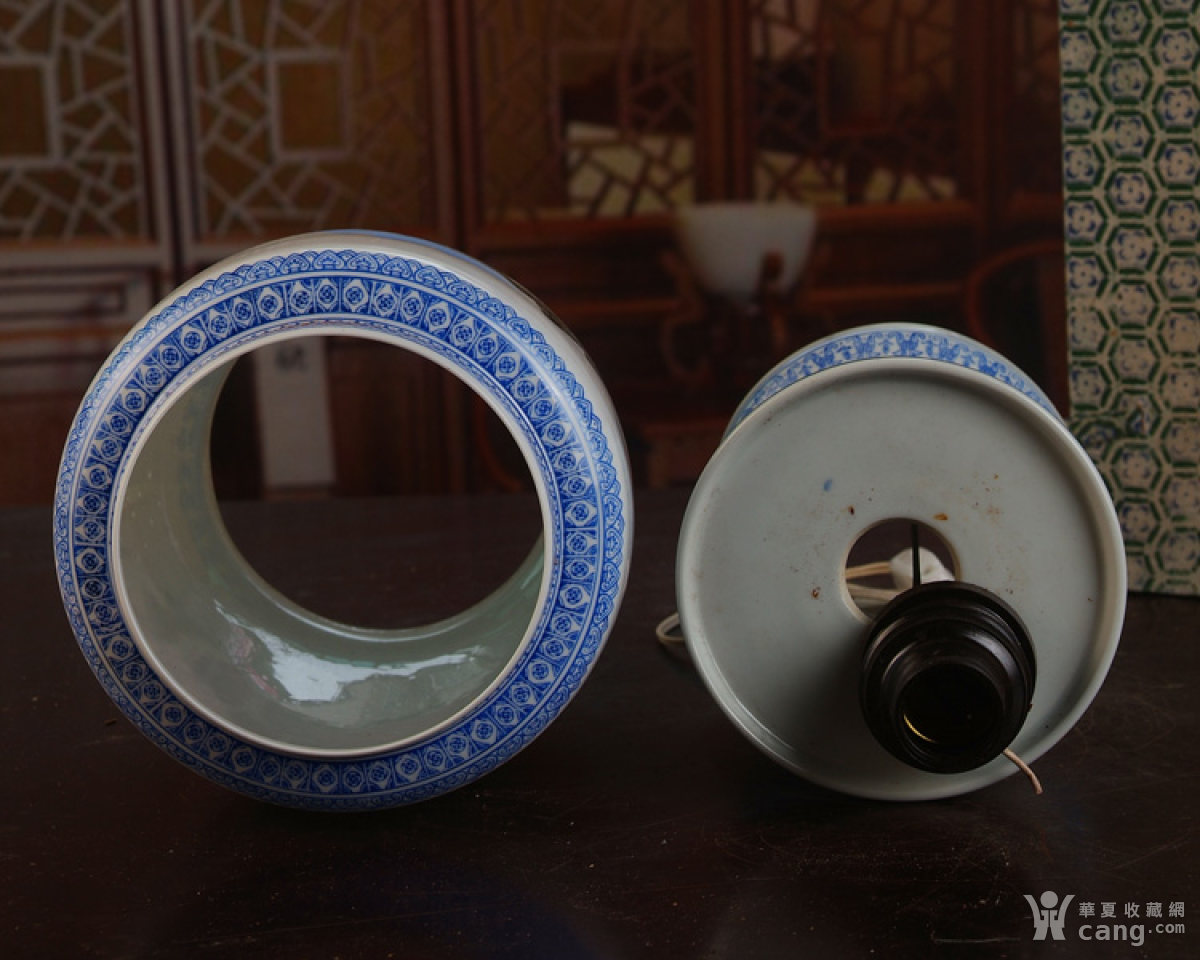 粉彩山水风景玲珑100件薄胎皮灯(薄如纸)