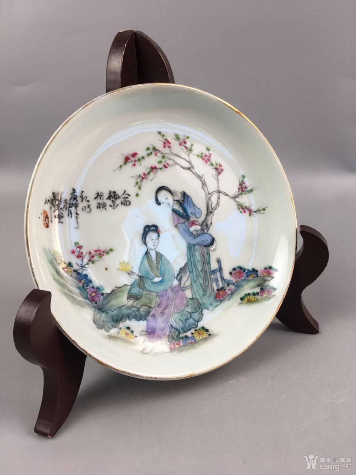 瓷器 明清 民国时期仕女图纹盘