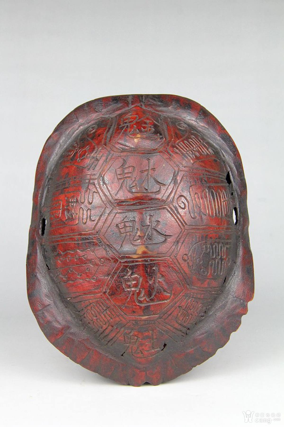 清代道教朱漆卜卦用乌龟壳