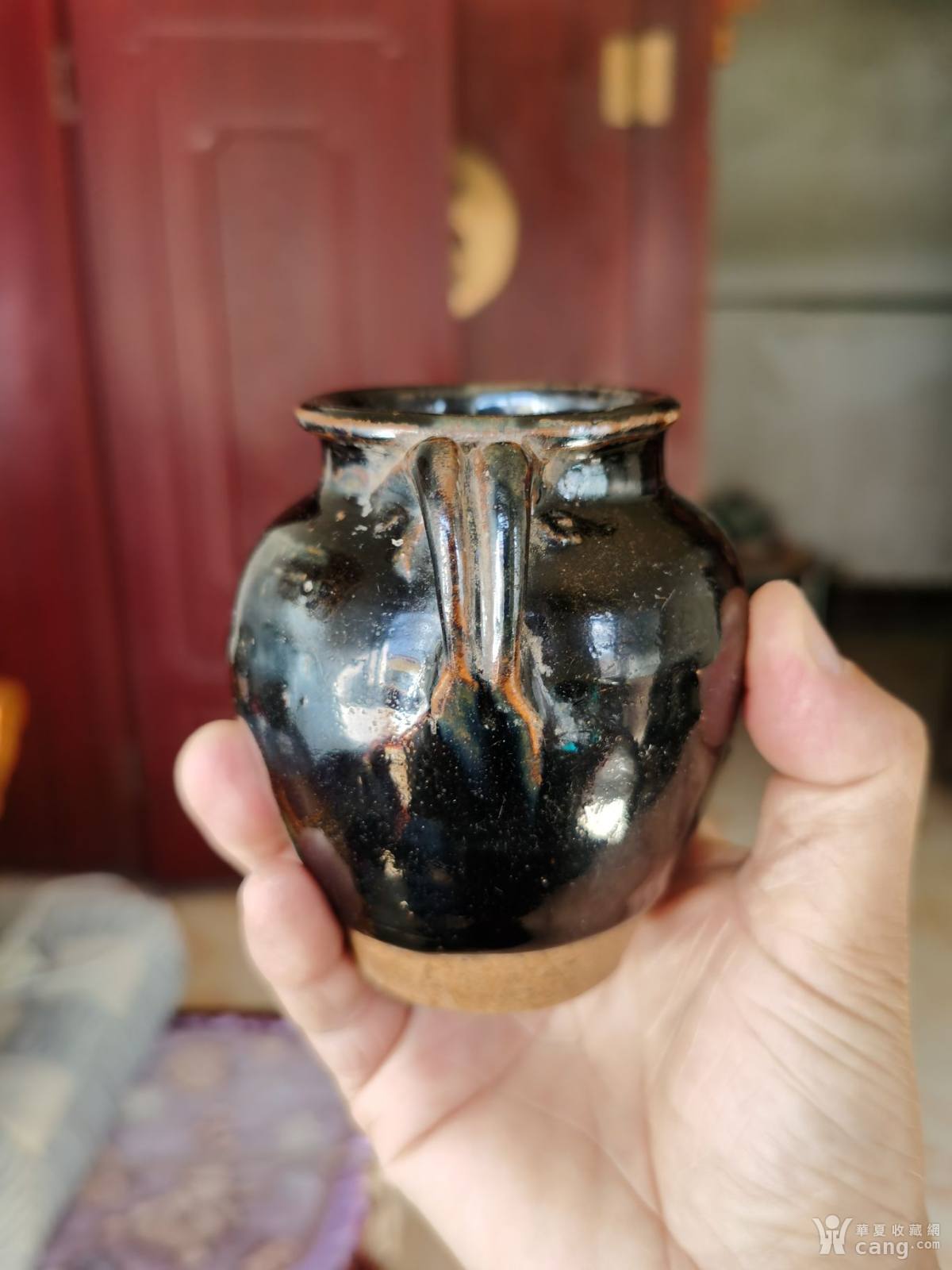 清代黑釉双耳小罐