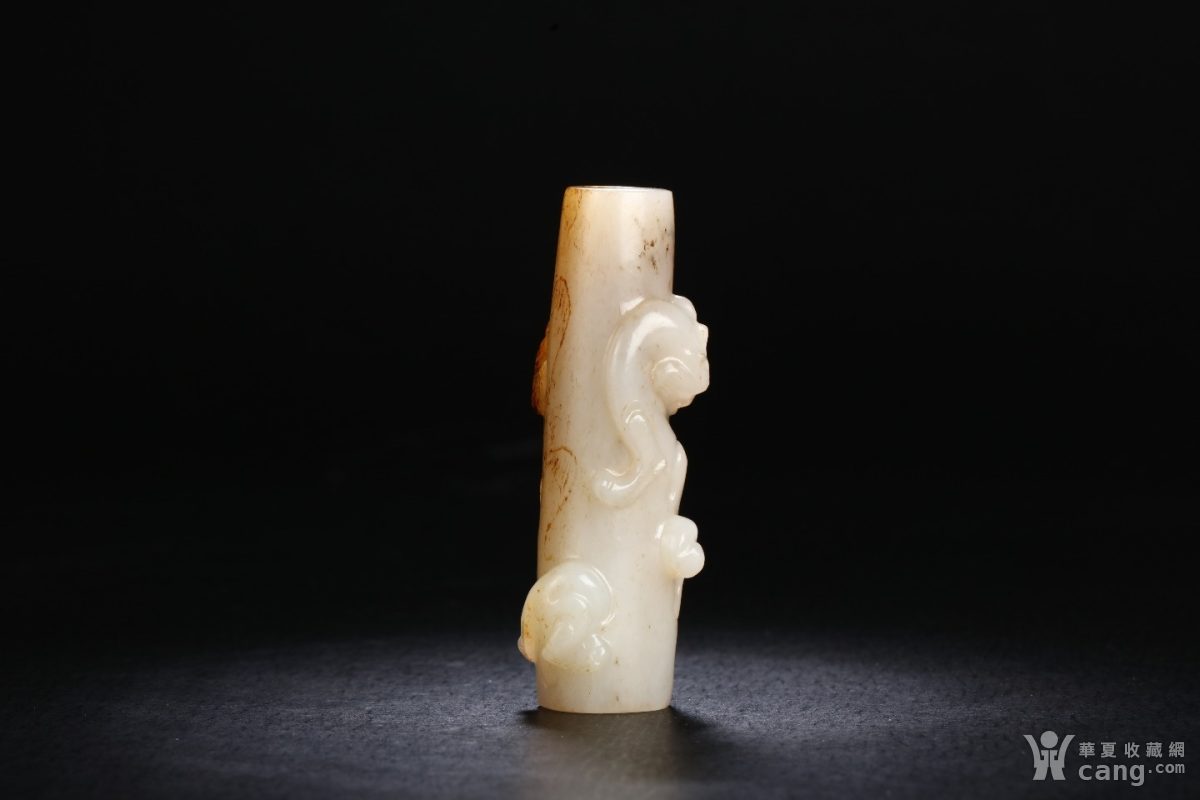 旧藏和田玉螭龙玉勒子