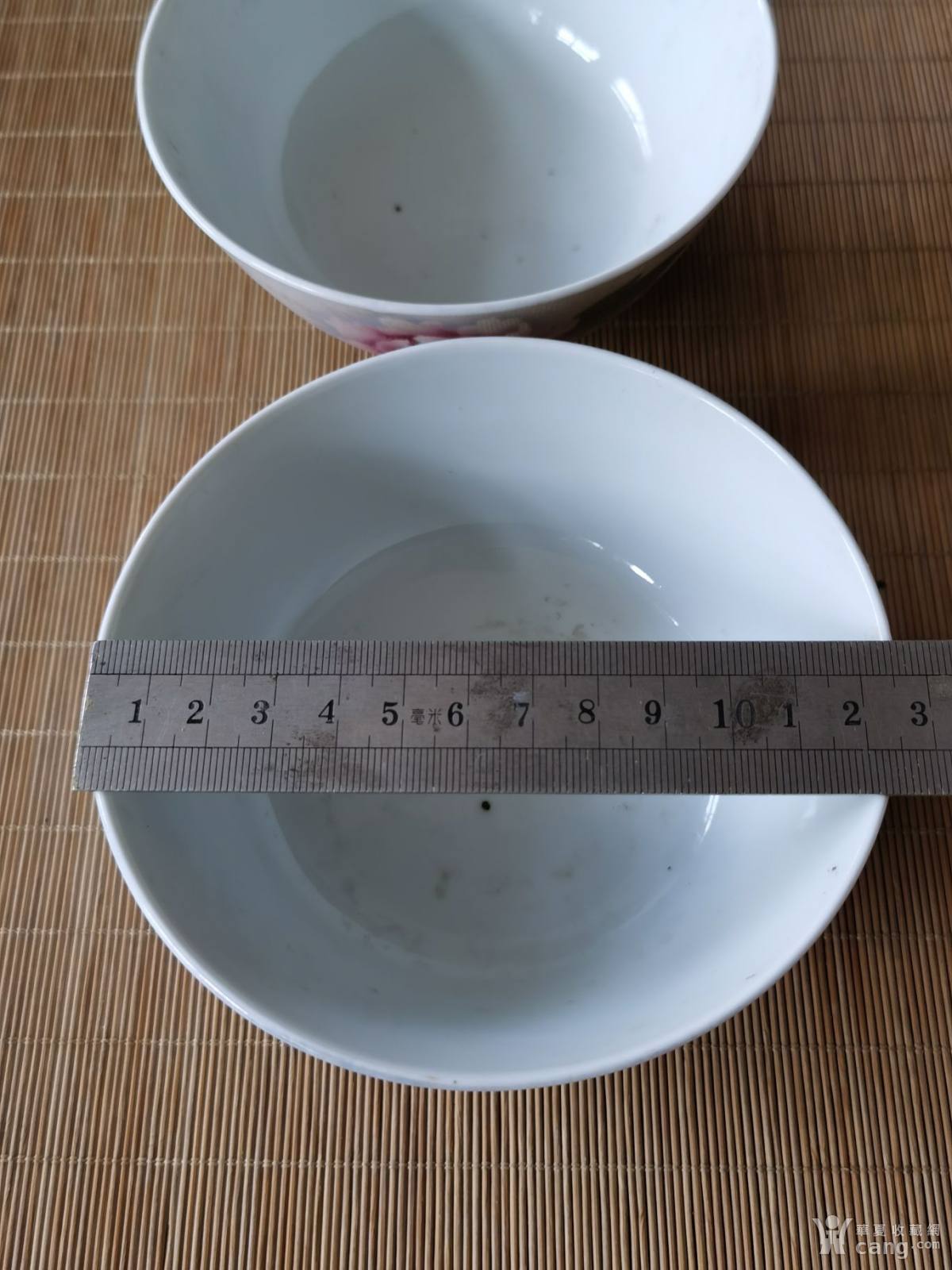 五十年代建国印花碗一对