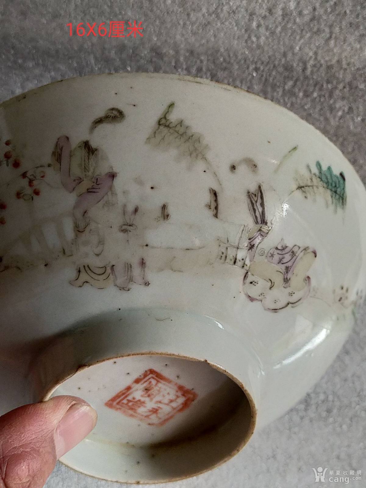 瓷器 民国 名家汪永顺款题材较好的民国瓷碗