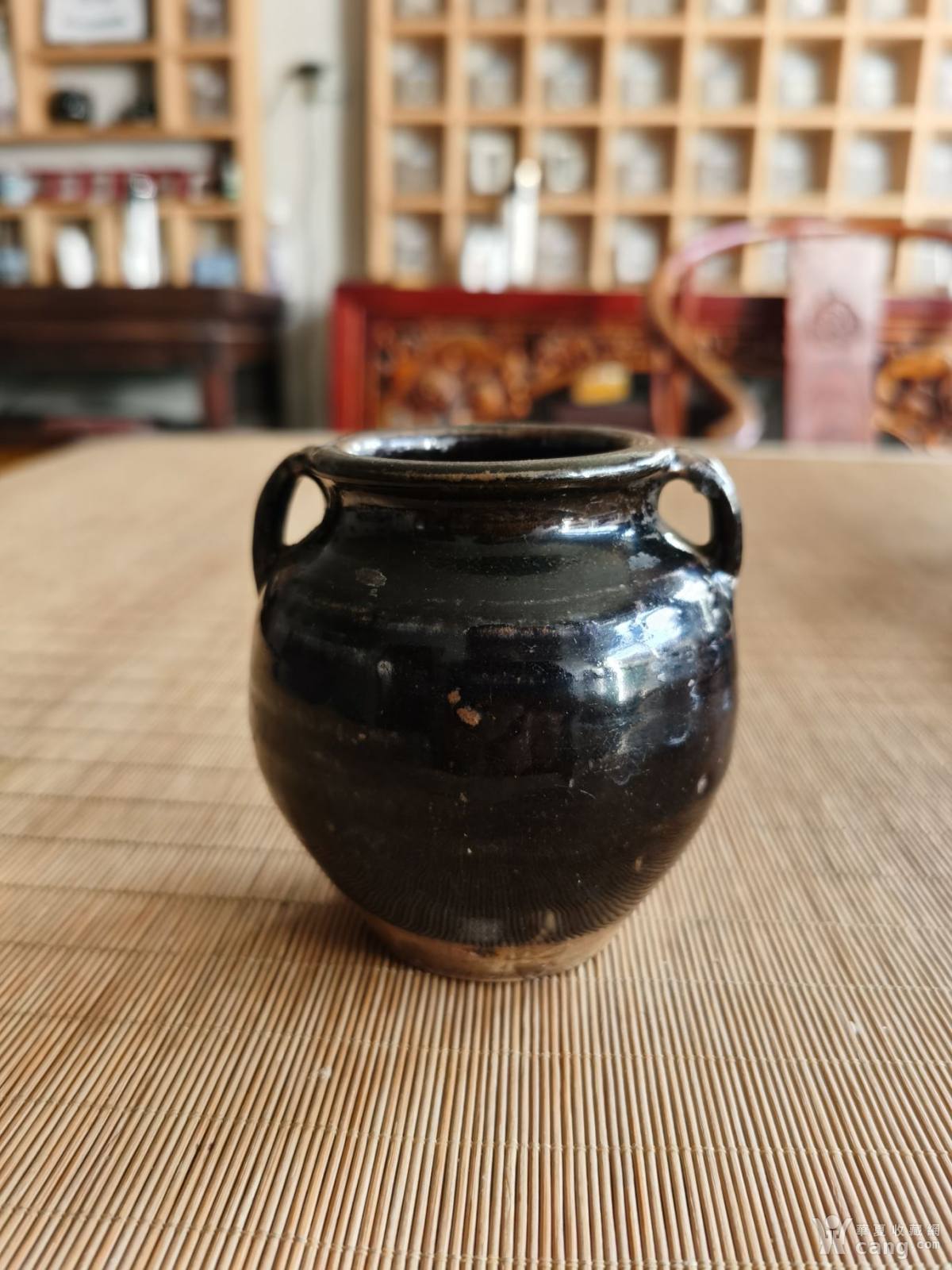 清代黑釉双耳小罐