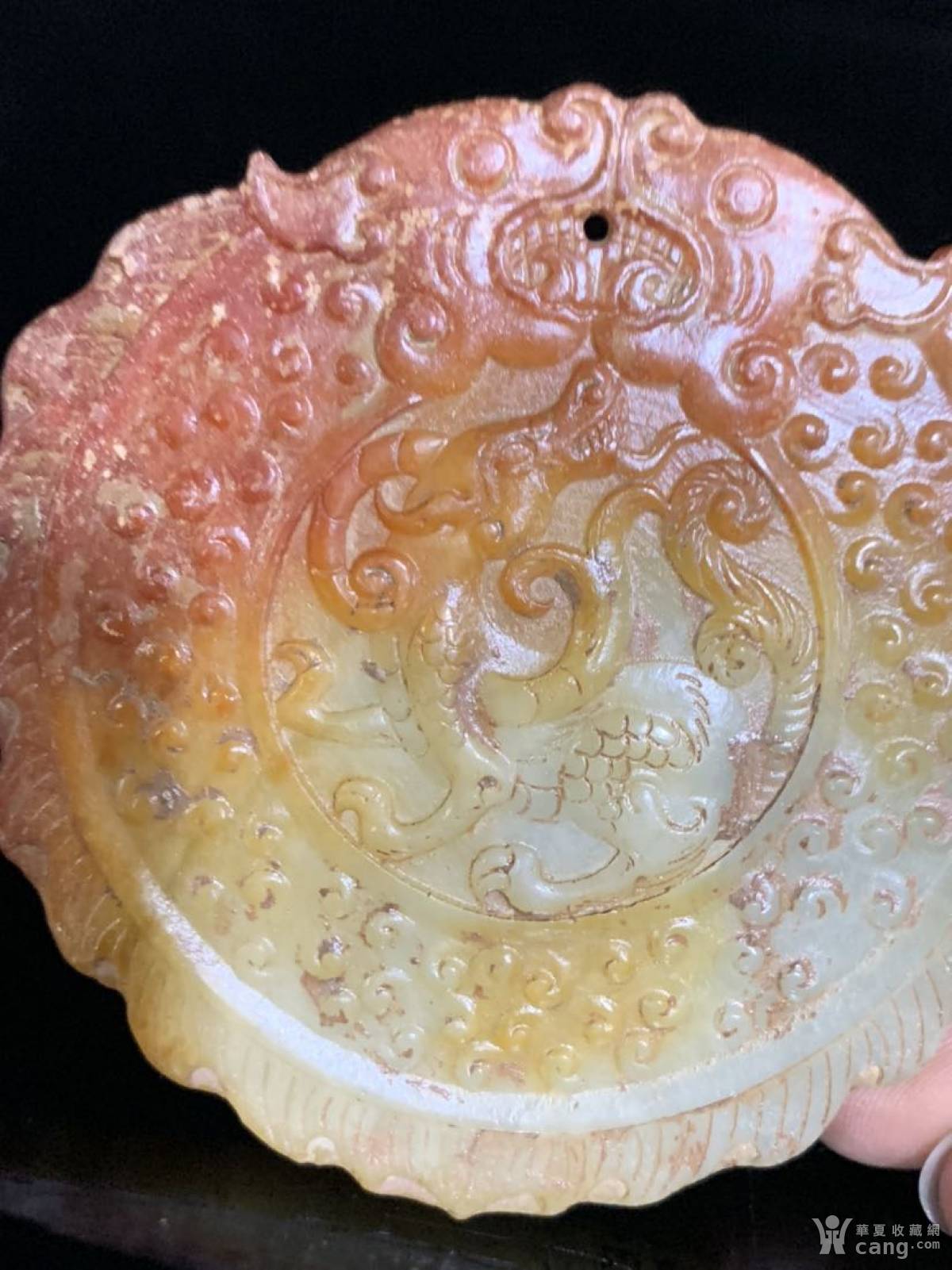 收藏和田玉古玉牌沁色老玉