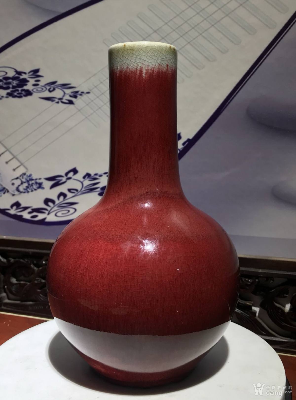 瓷器 清代风格郎窑红天球瓶