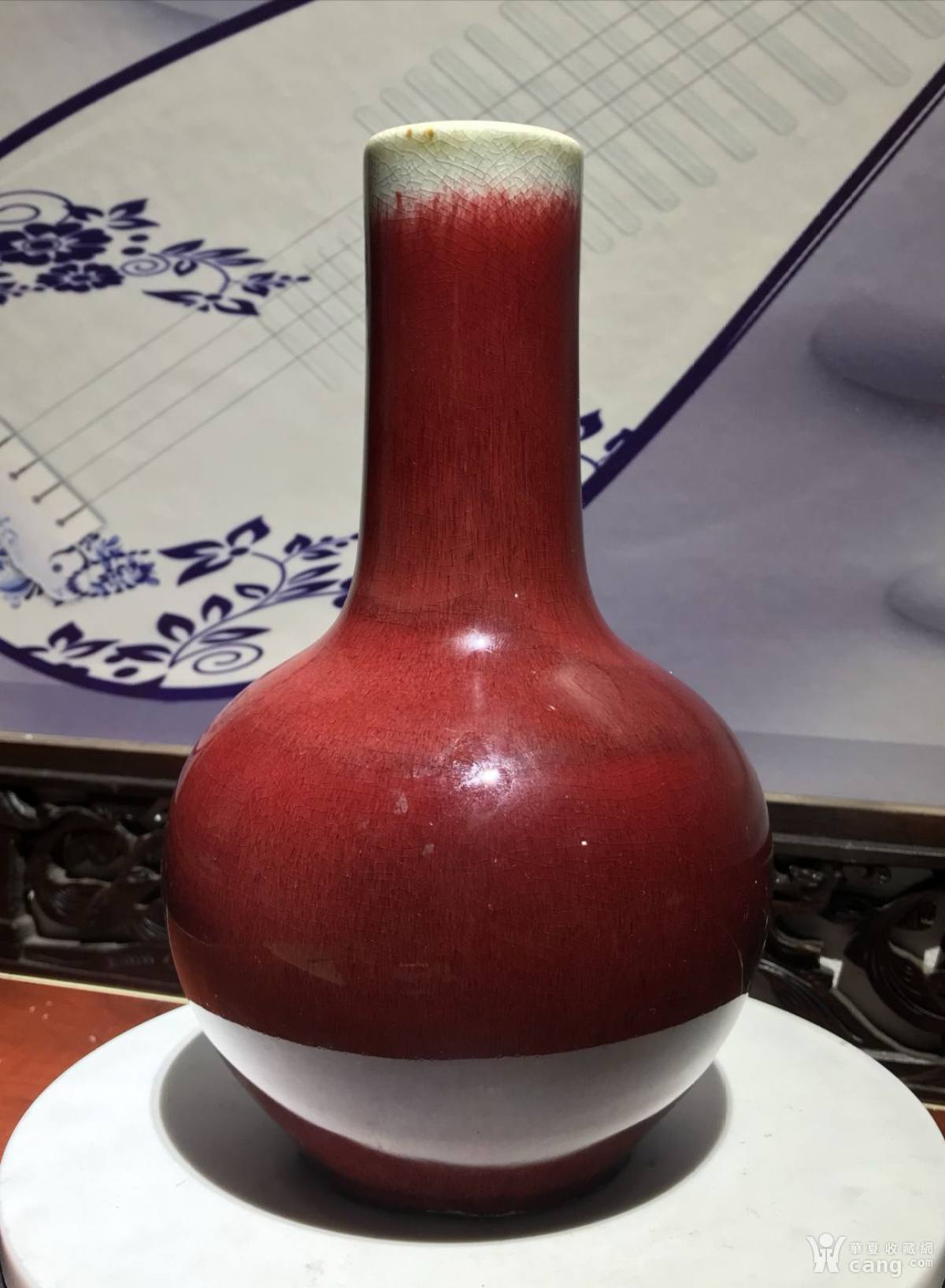 清代风格郎窑红天球瓶