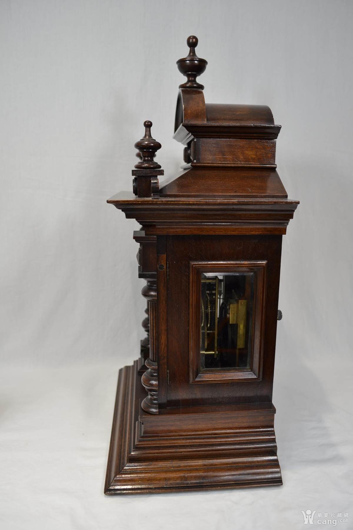 19世纪德国荣汉斯宝星junghans桃花心木壁炉座钟