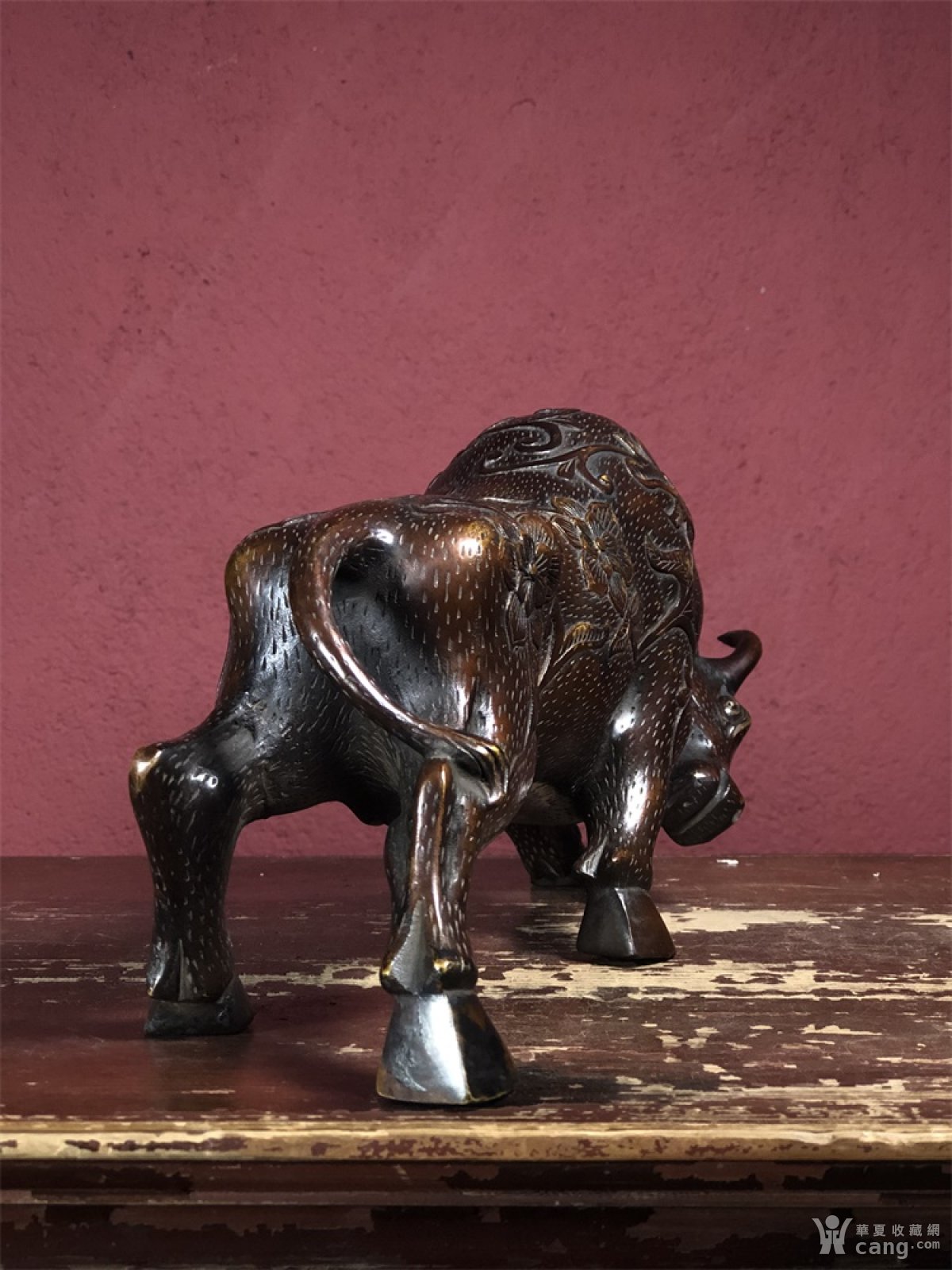工艺品 铜器 旧藏创汇时期 全铜斗牛 满工(完好完整)