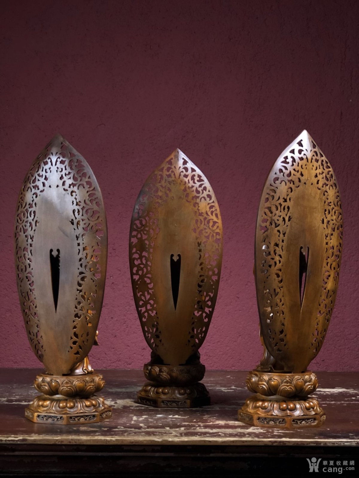 旧藏创汇时期 黄杨木三宝佛一套(完好完整)