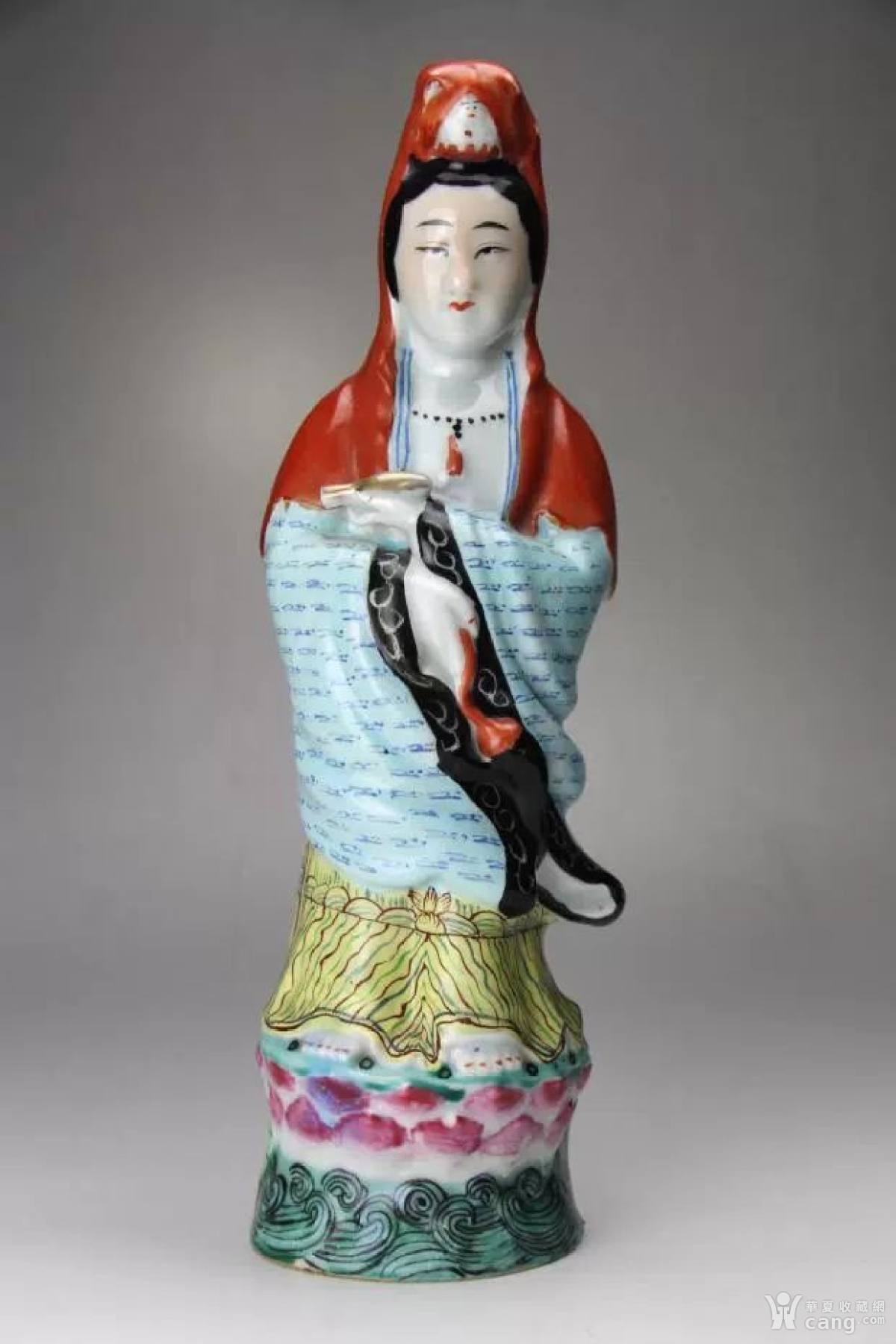 民国茂记生造粉彩观音瓷塑 古董古玩古瓷器收藏品包老保真民国瓷