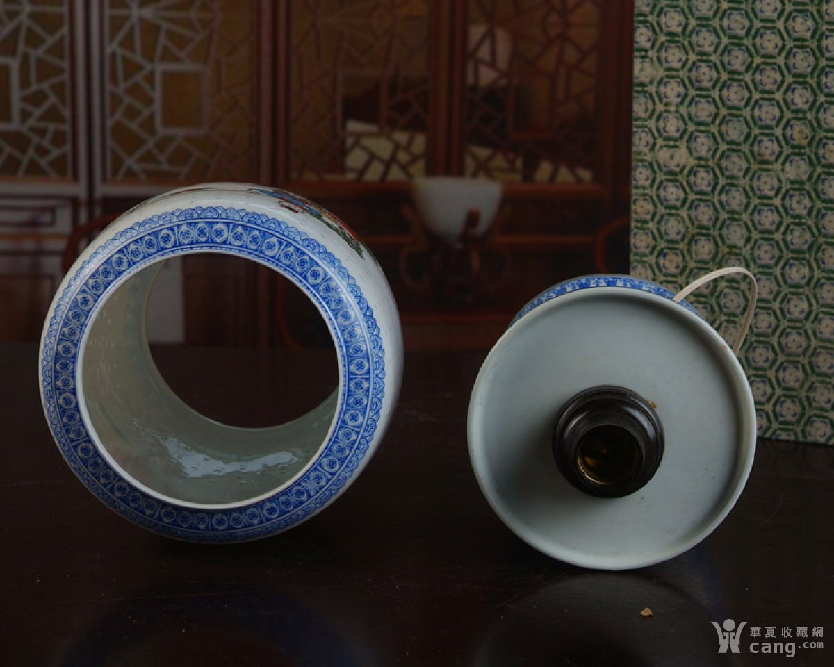 粉彩刷花百子闹春玲珑100件薄胎皮灯(薄如纸)