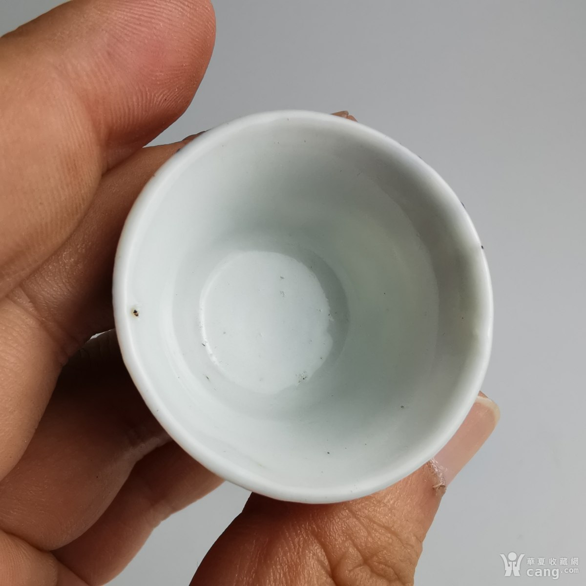 【精品放漏】清代青花酒杯玉字款青花人物小酒杯古玩瓷器瓷杯子
