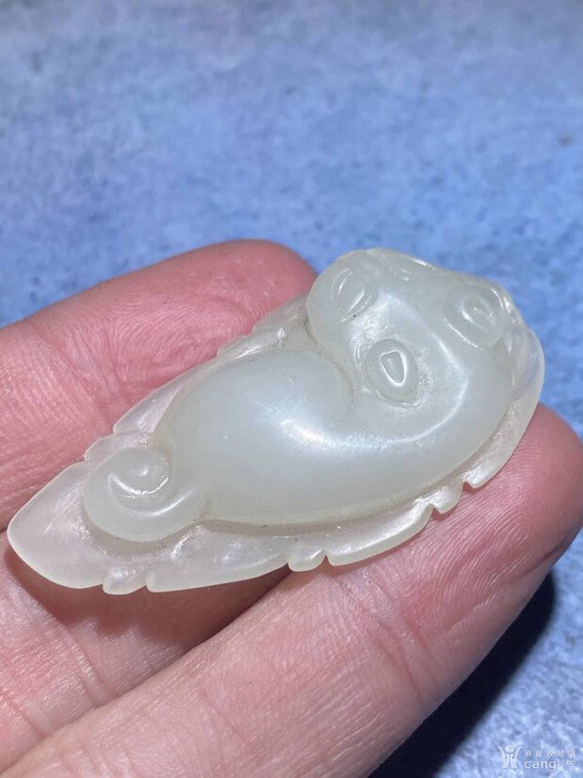 老库存和田玉 一叶獾 挂件 香港回流 古玉老玉