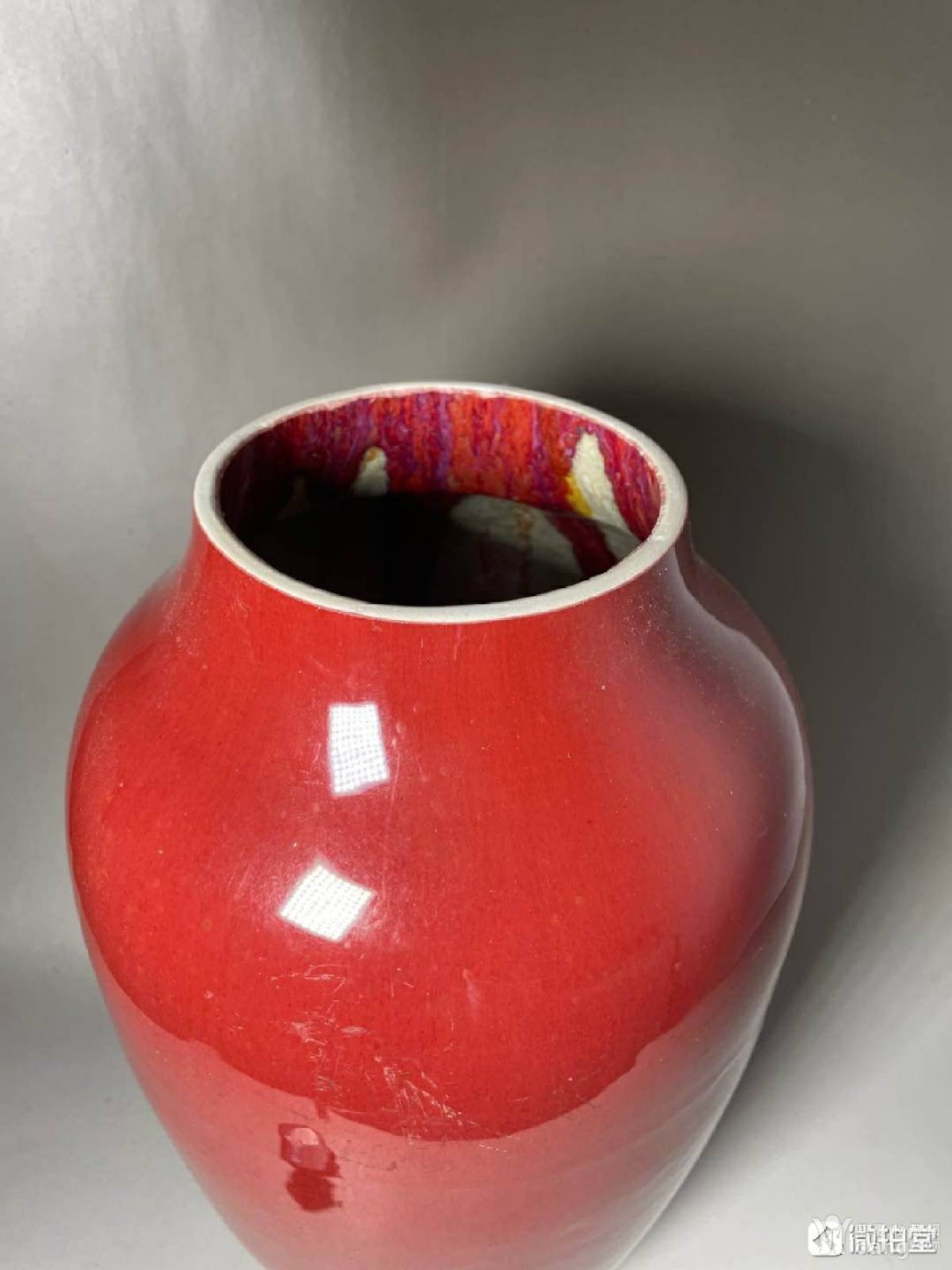 瓷器 清代乾隆牛血红大瓶