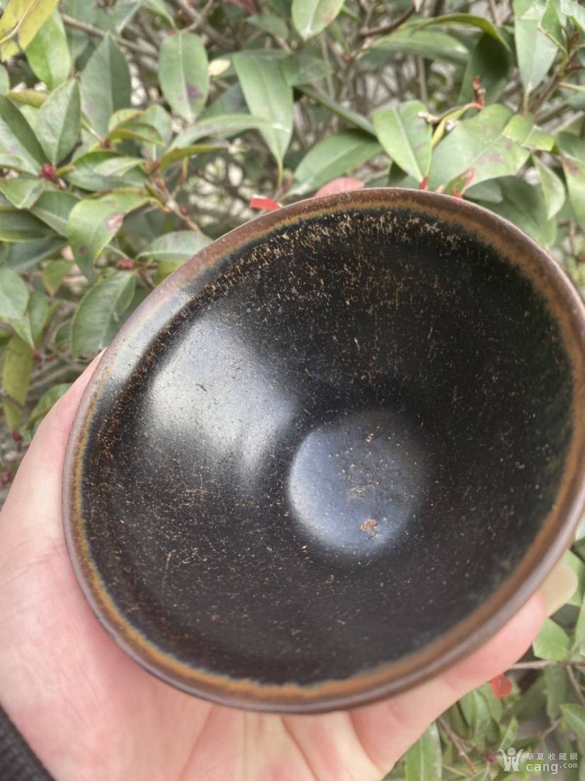 瓷器 高古 宋建窑黑釉牛毛纹深斗盏.