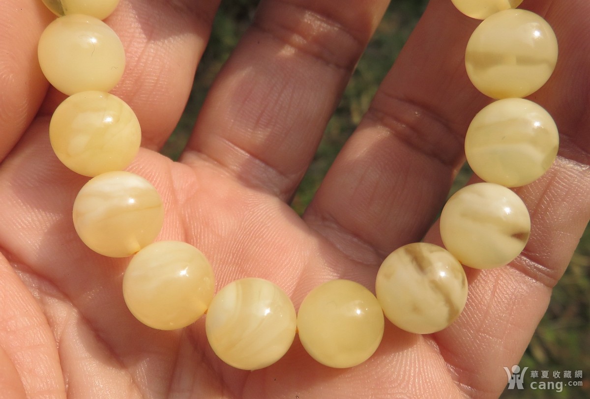 天然 白花蜜 蜜蜡手链佛珠