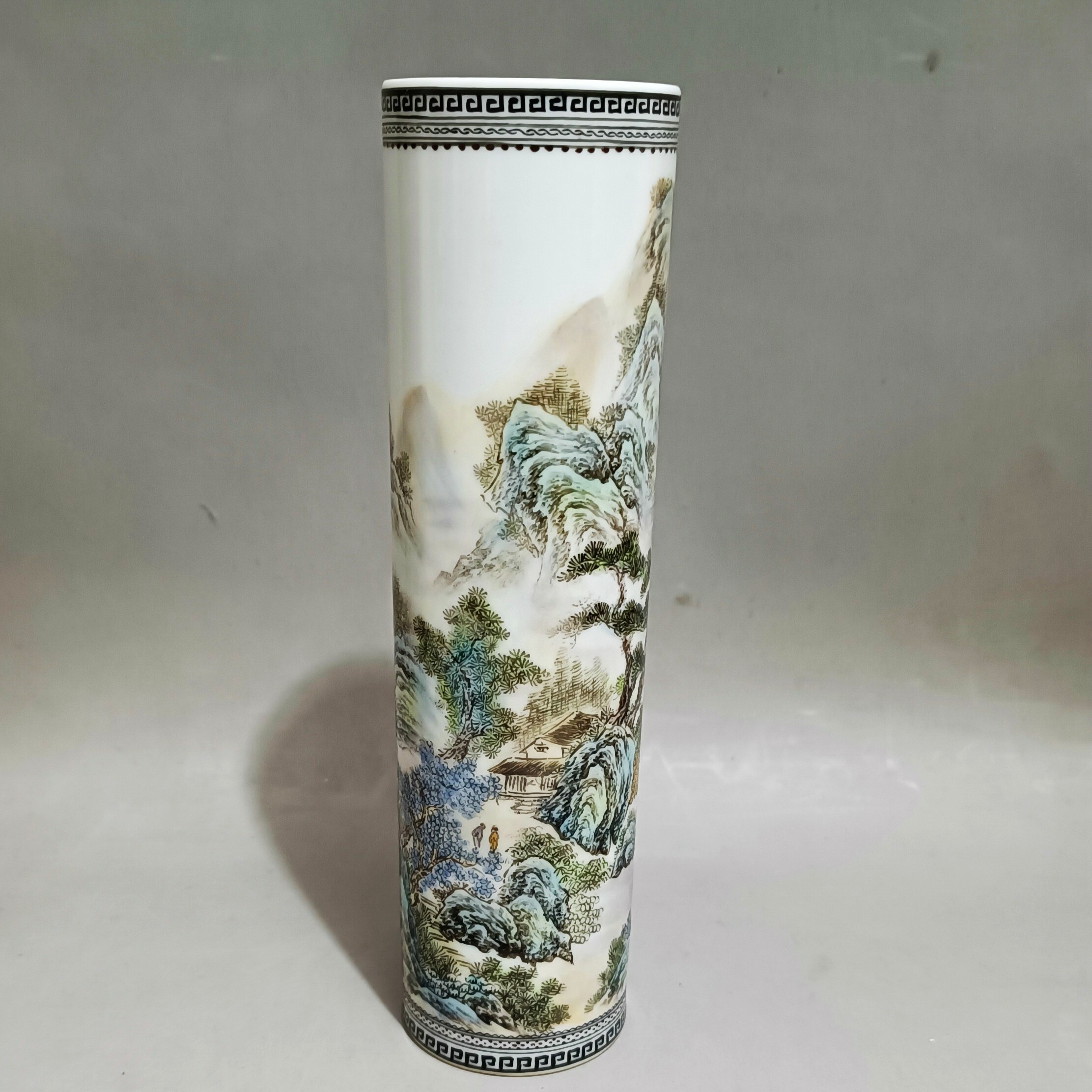 中国 民国期 浅絳彩花瓶 李琼昌作 送料込み1222 美術品 陶芸 美術品