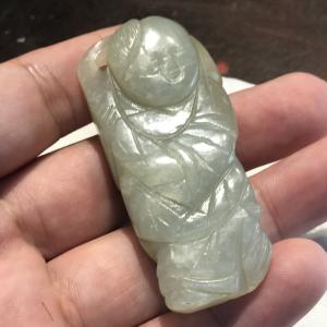 中国文玩 和田黄玉「元宝童子」６２ｍｍ 中国文玩 和田黄玉「元宝童子」62mm