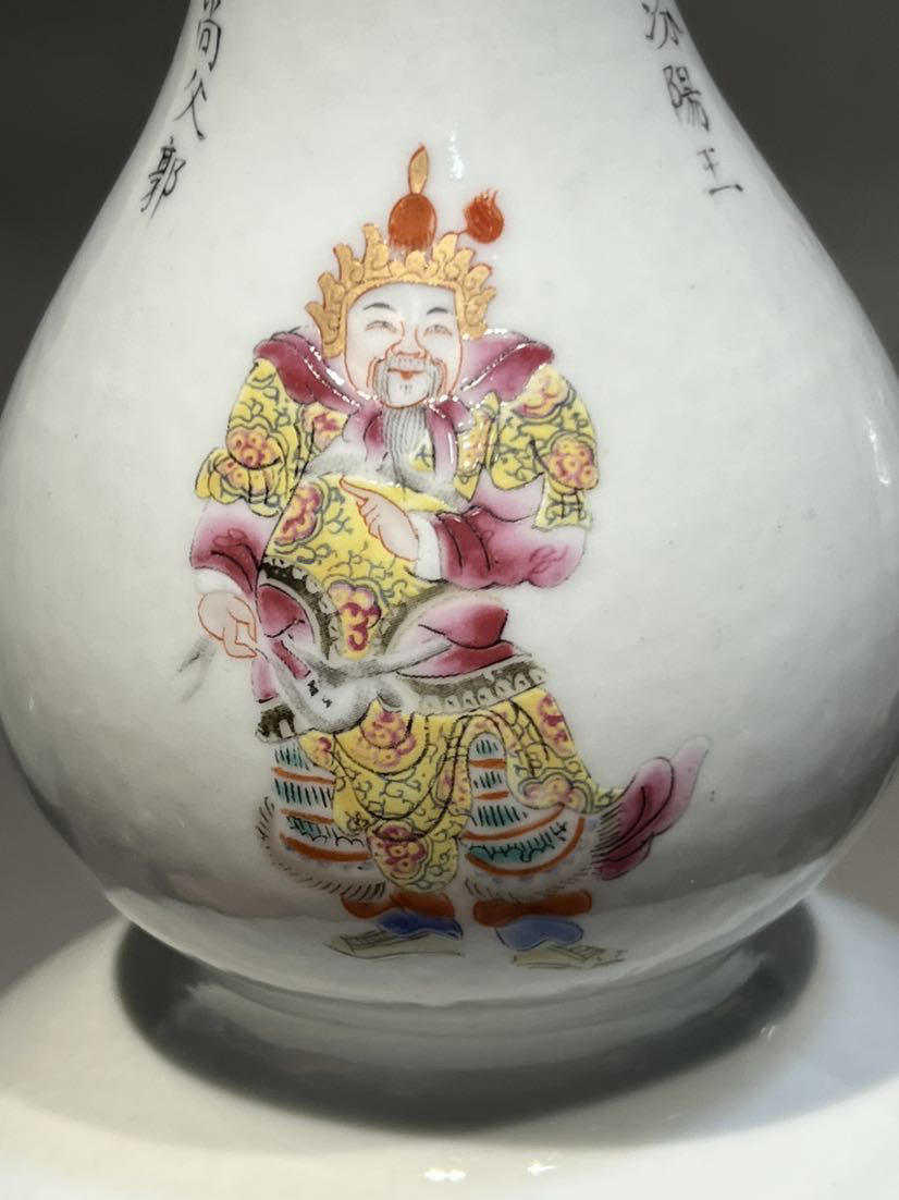 中国唐物古瓷時代物大清道光年製款無雙譜葫蘆瓶-