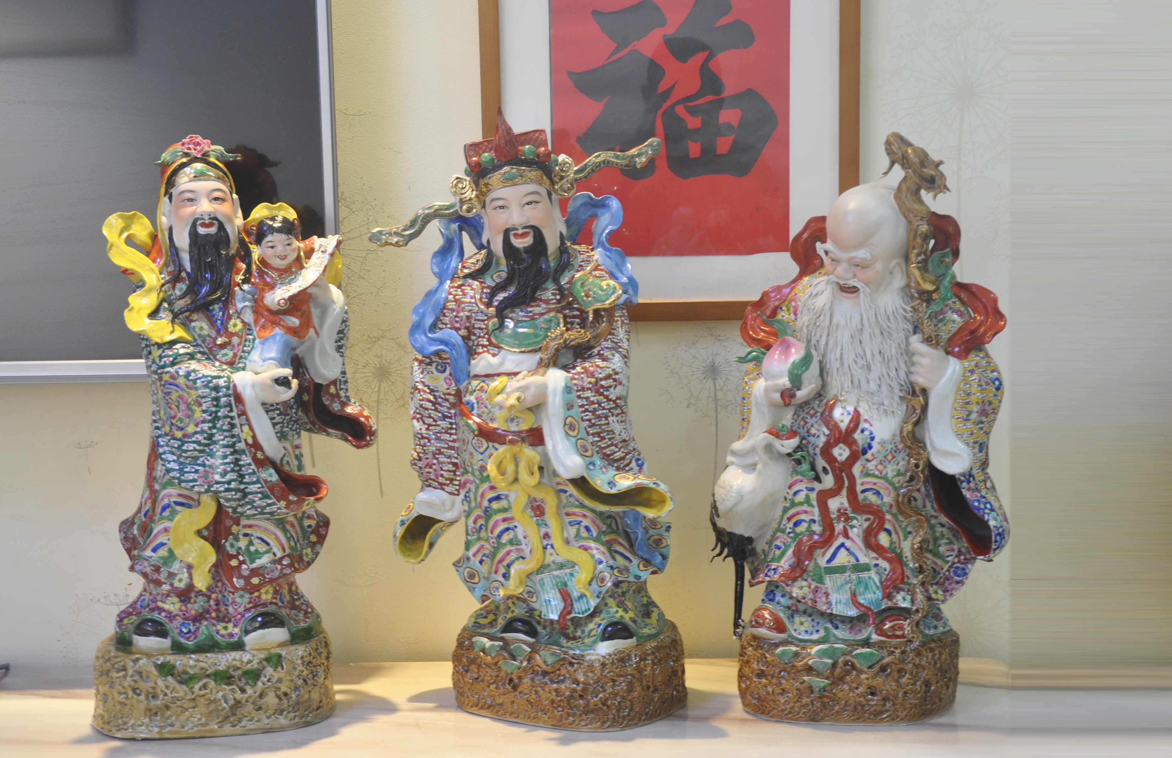 八九十年代景德镇雕塑瓷厂福禄寿三星一套- 现代- 瓷器- 华夏收藏网