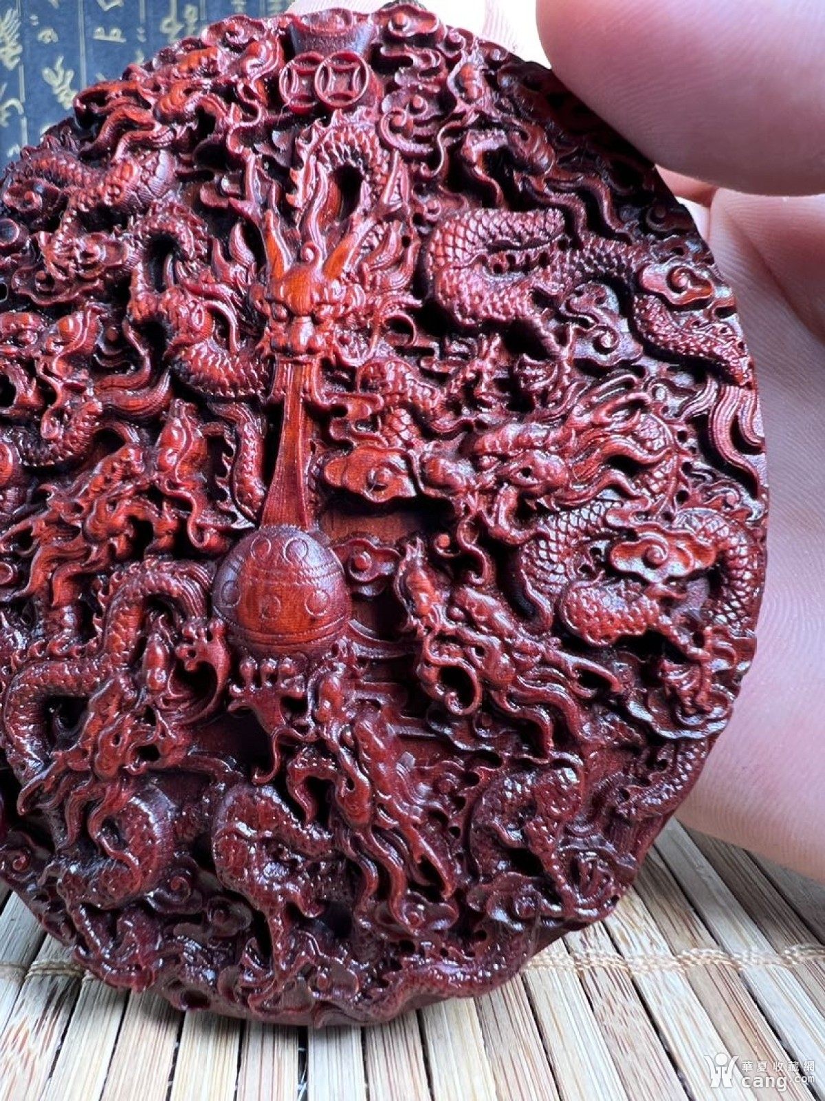 印度小叶紫檀九龙戏珠大牌子规格8x9