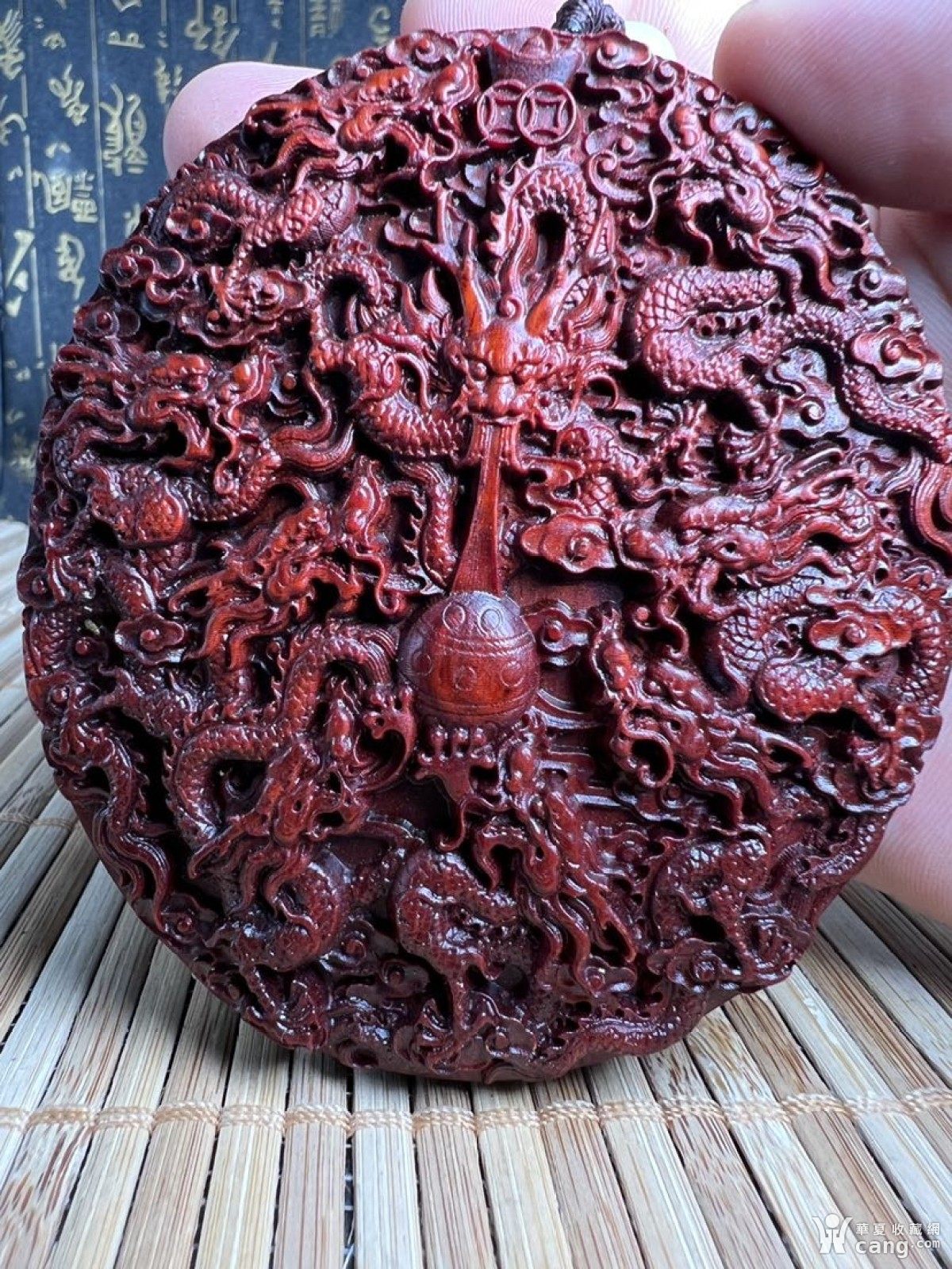 印度小叶紫檀九龙戏珠大牌子规格8x9