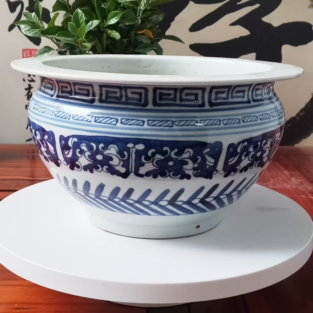 時代物 旧家整理品 古玩 中国古美術 出土品大明成化青花龍鳳紋杯 [56]