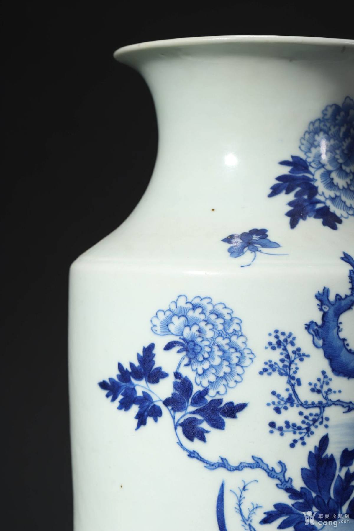 清乾隆青花凤凰牡丹灯笼瓶- 明清- 瓷器- 华夏收藏网