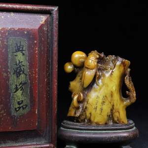 藏出 古董品 寿山石 田黄彫刻 梅蘭竹菊 金石篆刻 印章 文房具 一套