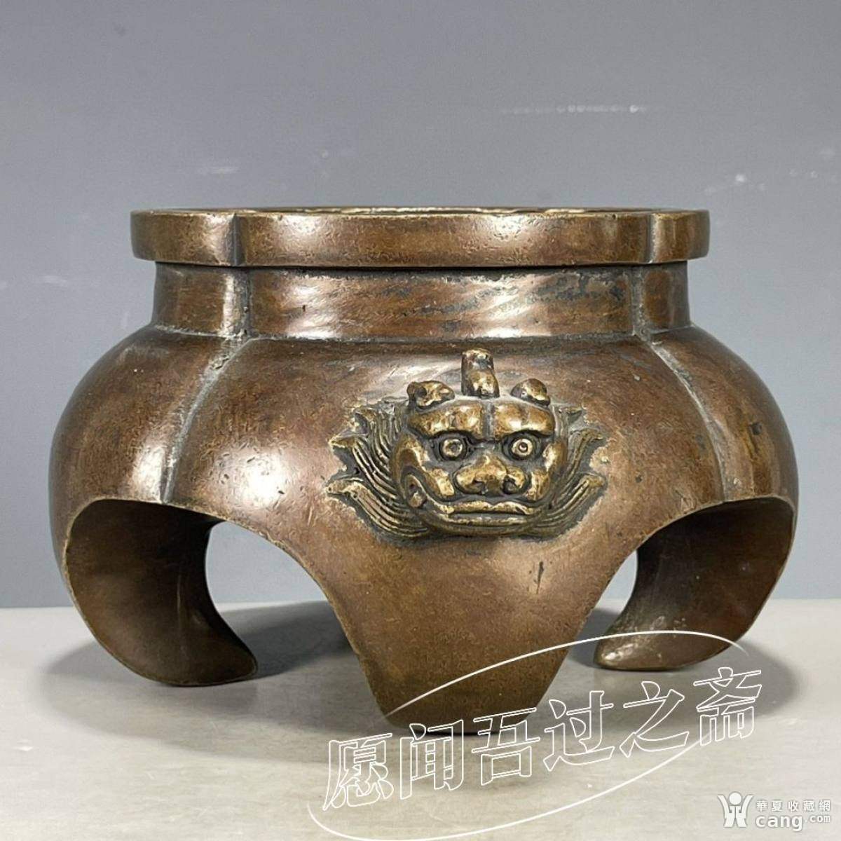 時代金工 整珉鋳款 古銅 雲竜鳳凰文 双耳四方香炉 M R9975 ◇◇大日本