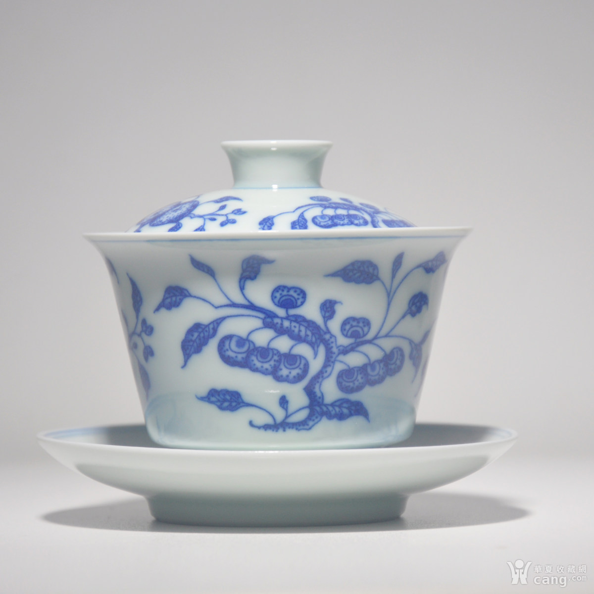 全新】仿古风格景德镇青花三才盖碗- 现代- 瓷器- 华夏收藏网