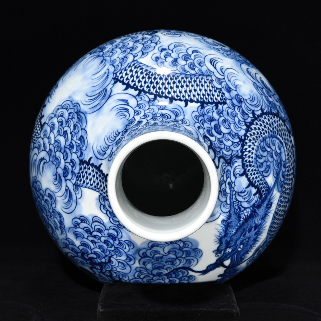 清雍正·青花龙纹天球瓶- 明清- 瓷器- 华夏收藏网