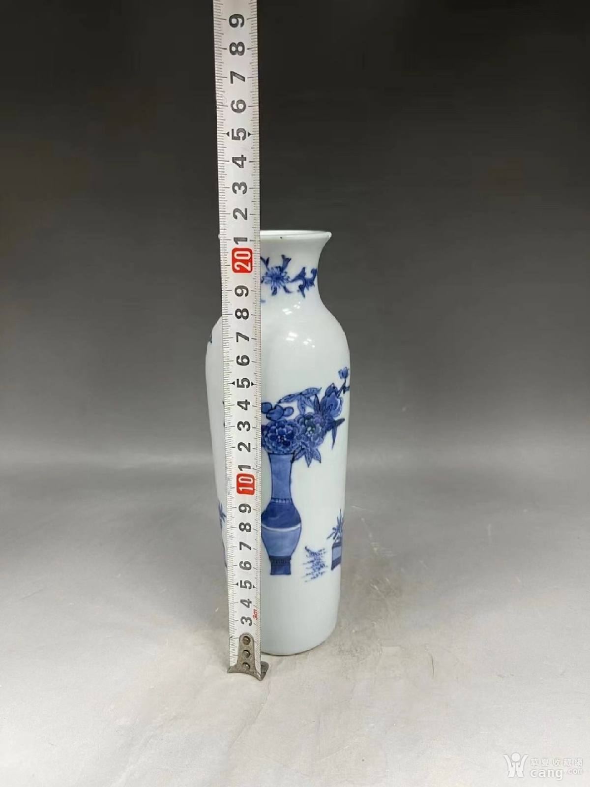 青花博古纹筒瓶_社区_华夏收藏网