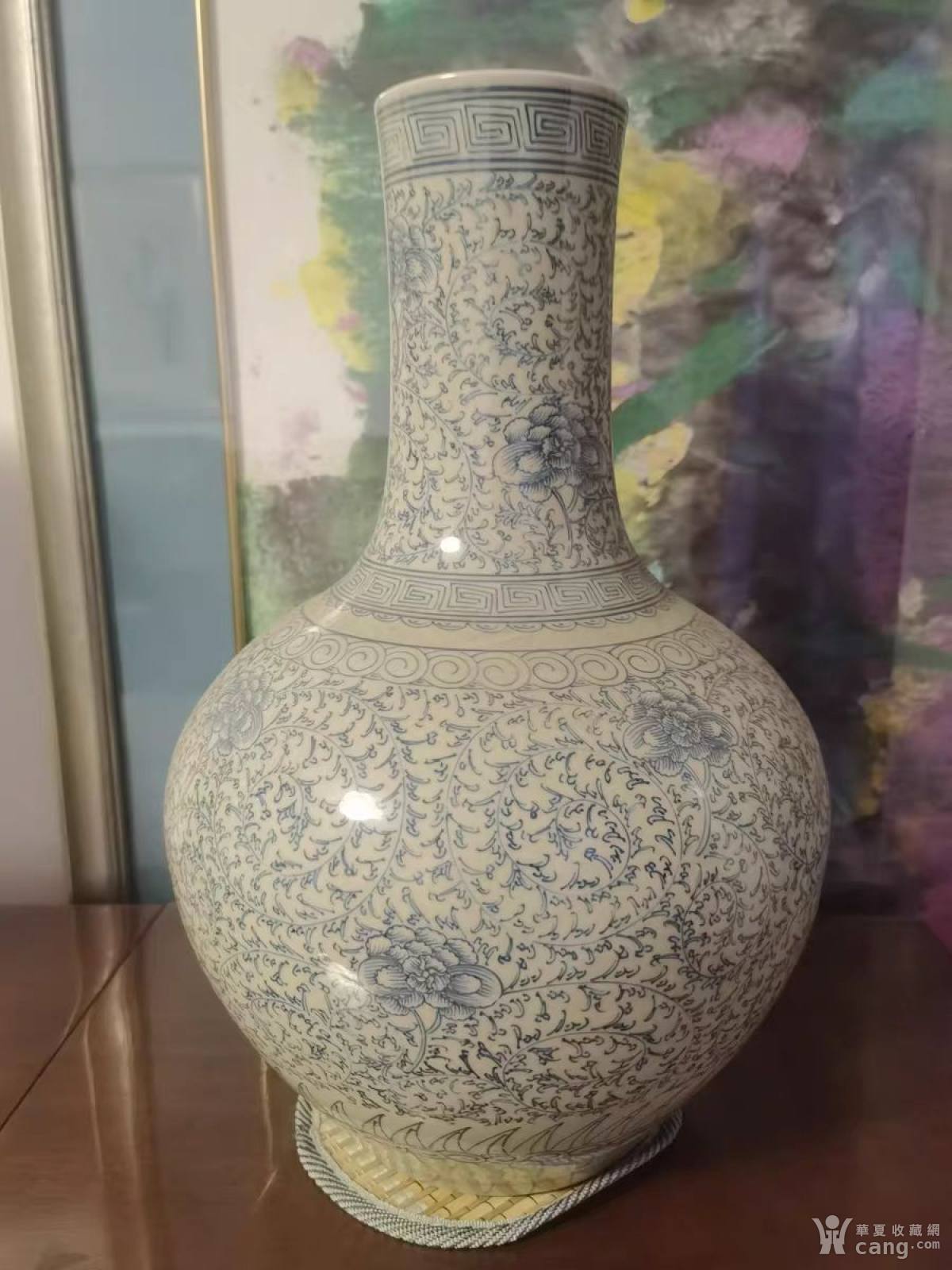 青花缠枝莲天球瓶_社区_华夏收藏网